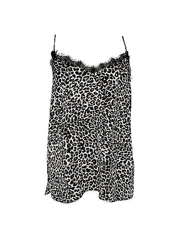 Anine Bing Anine Bing Leopard Lace-trim Tank Top in Multicolor Silk (view 1)