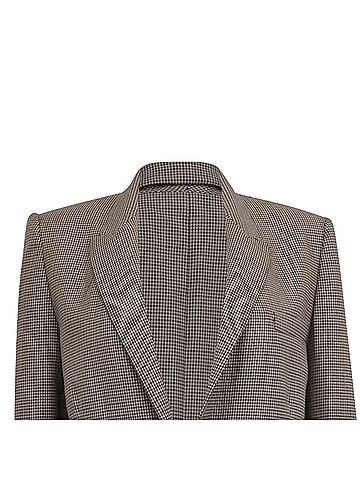 Nili Lotan Nili Lotan Houndstooth Single-breasted Blazer in Brown Wool (view 2)