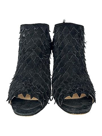 Christian Louboutin Christian Louboutin Diplonana Peep Toe Ankle Booties in Black Suede (view 2)