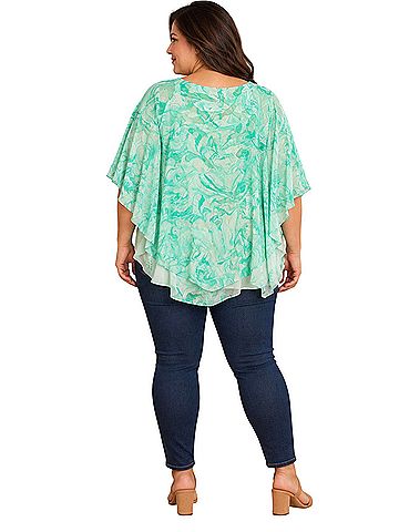 JM Collection Short Sleeve Blouse (view 2)