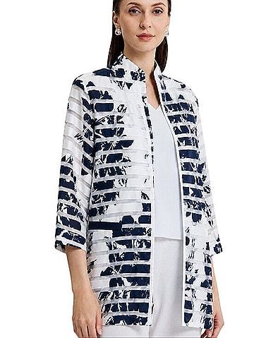 MING WANG Heritage Novelty Patterned Travel Topper/Jacket Jacket (view 1)