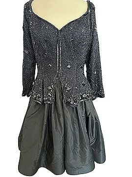 Oleg Cassini Vintage Spectacular 80s 90s Cocktail Dress (view 1)