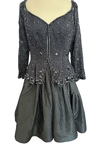 Oleg Cassini Vintage Spectacular 80s 90s Cocktail Dress (view 1)