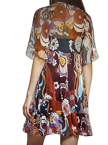 Jade by Johnny Was Margareta silk Tavi print mini Casual Dress (view 2)