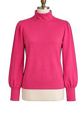 J.Crew Mock Neck Pullover Sweater w/ Balloon Sleeves Turtleneck Sweater (view 1)