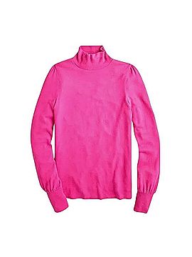 J.Crew Mock Neck Pullover Sweater w/ Balloon Sleeves Turtleneck Sweater (view 2)