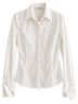 Zara Basic 100% Cotton Solid White Button-Down Shirt Size L - photo 1