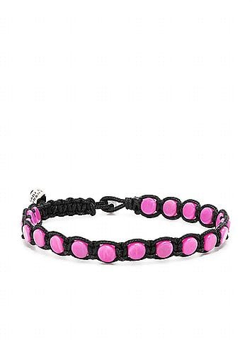 Isabel Marant Crystal Embellished Bracelet in Fuchsia-Black (view 1)