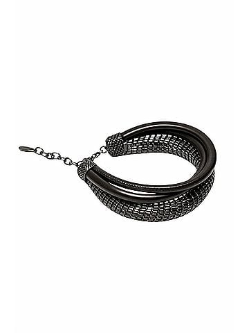 Brunello Cucinelli Women's Leather Precious Necklace in Black (view 1)