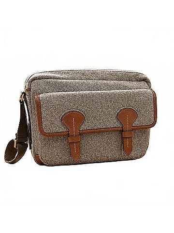 Fossil Bennett Courier Bag in Wooly Grey/Saddle Brown (view 1)