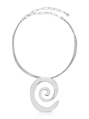 Ettika Women's Aura Swirl Necklace in Silver Plated (view 1)