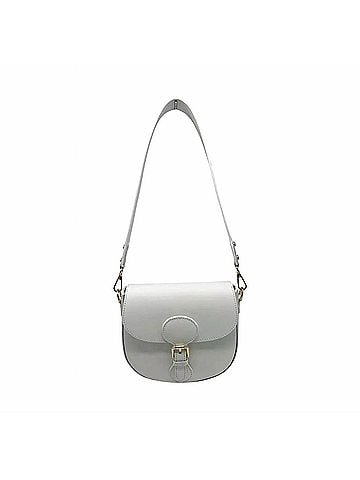 MADE IN ITALY Women's Louisa Leather Shoulder Bag in White (view 1)