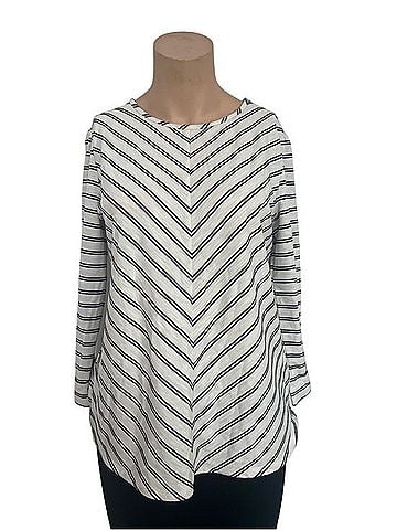 Van Heusen Chevron-Stripe Long Sleeve Top Long Sleeve T-Shirt (view 1)