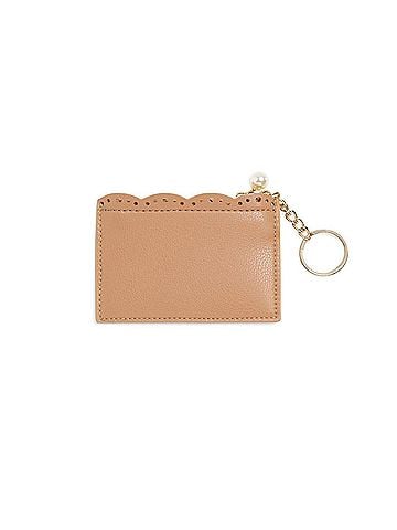 Shiraleah Women's Lola Vegan Leather Card Case in Tan (view 2)