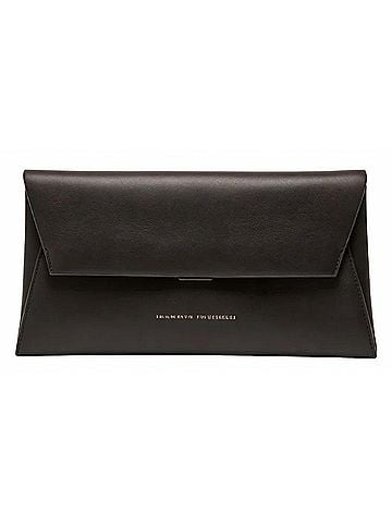Brunello Cucinelli Women's Envelope Leather Clutch Bag in Espresso (view 2)
