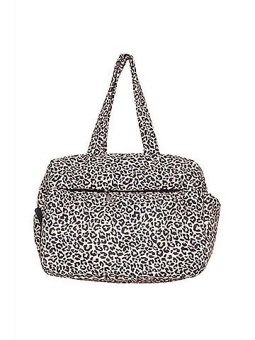 Katydid Collection Women's Quilted Duffel Weekender Bag in Brown Leopard Print (view 2)