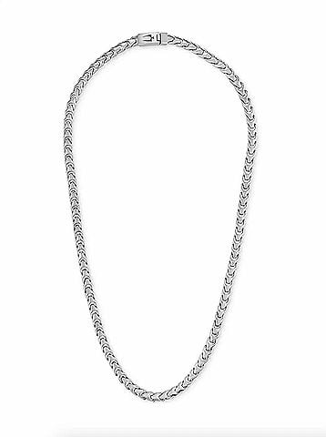 Bulova Men's Link Chain 22" Necklace in Stainless Steel Silver-Tone (view 1)