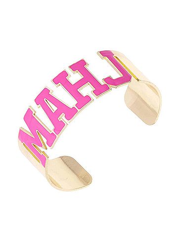 Canvas Women's Mahj Varsity Outline Cuff in Fuchsia (view 1)