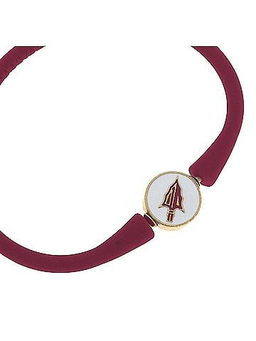 Canvas Women's Florida State Seminoles Enamel Silicone Bali Bracelet in Garnet (view 2)