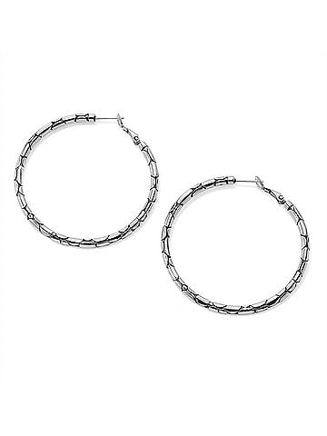 Brighton Pebble Large Hoop Earrings in Silver (view 1)