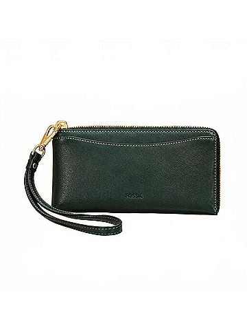Fossil Lennox Zip Clutch in Viridian Green (view 1)