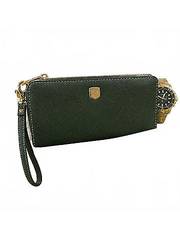 Fossil Lennox Zip Clutch in Viridian Green (view 2)