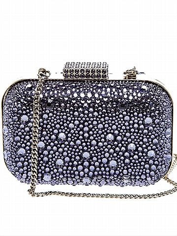 Jimmy Choo Women's Crystal-Embellished Minaudière Clutch Bag in Purple (view 1)