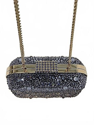 Jimmy Choo Women's Crystal-Embellished Minaudière Clutch Bag in Purple (view 2)