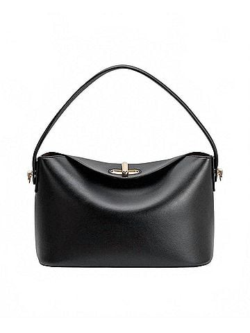 melie bianco Women's Lana Recycled Vegan Leather Crossbody Bag in Black (view 1)