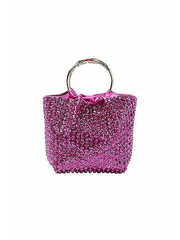 Valentino Garavani Carry Secrets Small Embellished Bucket Bag in Fuchsia (view 1)