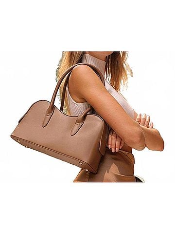 melie bianco Women's Tilda Recycled Vegan Leather Shoulder Bag in Mocha (view 2)