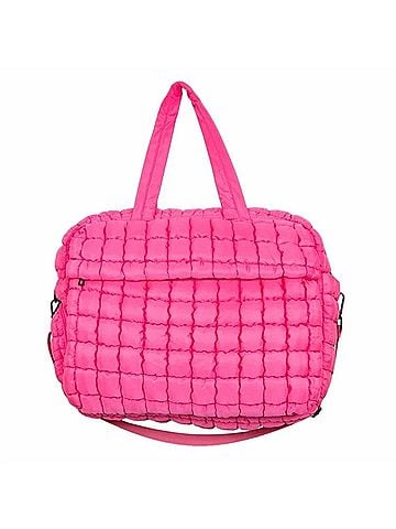 Katydid Collection Women's Quilted Puffer Weekender Duffle Bag in Hot Pink (view 1)