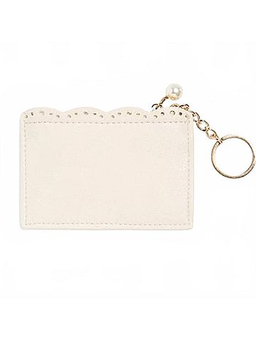 Shiraleah Women's Lola Vegan Leather Card Case in Ivory (view 2)