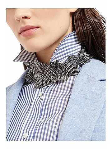 Brunello Cucinelli Women's Monili Ruffle Collar Necklace in Metallic (view 2)