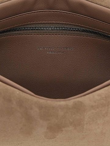 Brunello Cucinelli Women's Side-Insert Essence Clutch Bag in Beige (view 2)