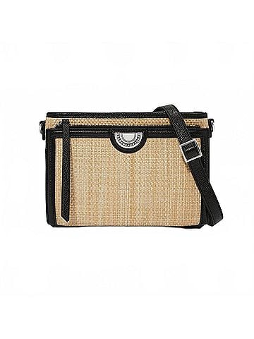 Brighton Women's Jordyn Straw Cross Body Organizer in Natural/Black (view 1)