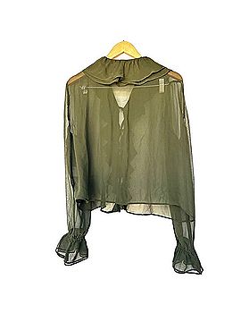 BODE Flounce Ruffle Silk Sheer Tie Front Top Long Sleeve T-Shirt (view 2)