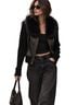 Cache 100% Leather 100% Wool 100% Acetate 100% Faux Fur Black Leather Jacket Size S - photo 4