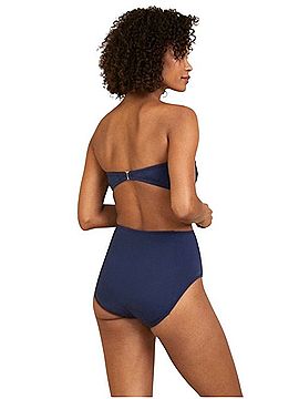 Garnet Hill Ruched High-Waisted Bikini Bottom Swimsuit Bottoms (view 2)