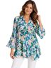 Sunny Leigh 100% Polyester Floral Multi Color Button-Down Shirt Size M - photo 1