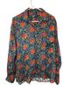 Gap 100% Rayon Floral Blue Purple Long Sleeve Button-Down Shirt Size M - photo 1
