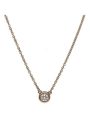 Tiffany & Co. Tiffany &amp; Co. 750PG 0.14ct Diamond By the Yard Women's Necklace 750 Pink Gold (view 1)