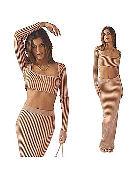 Peppermayo Aubrey Two-Tone Rib Top &amp; Gwen Maxi skirt Jumpsuit (view 1)