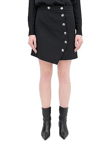 Tibi Asymmetrical Button Wrap Skirt Casual Skirt (view 1)