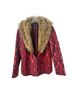 Colleen Lopez 54% Acrylic 43% Polyester 3% Wool 100% Polyester 65% Acrylic 35% Polyester Print Red Pink Brown Coat Size L - photo 1