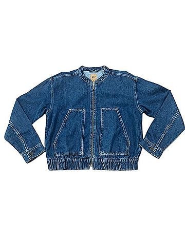 Gap UltraSoft Denim Cropped Bomber Jacket Jacket (view 2)