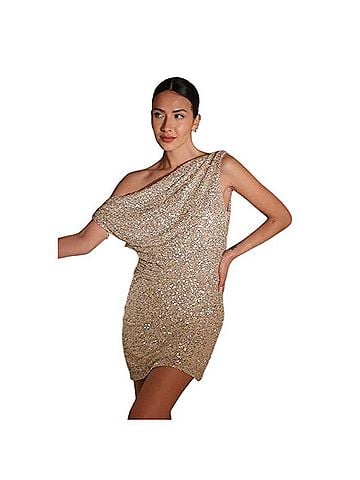 Garota Elegant Sequin One-Shoulder Mini Dress Cocktail Dress (view 2)