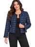 Calvin Klein 86% Polyester 6% Acrylic 4% Rayon 4% Nylon 100% Polyester Tweed Blue Jacket Size 10 (petite) - photo 1