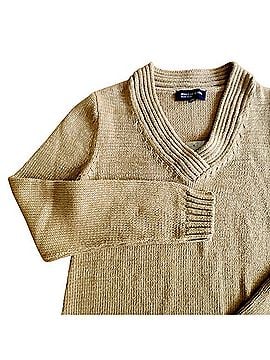 Jones New York Signature Gold Sand Sparkle Knit V-Neck Pullover Sweater Pullover Sweater (view 1)