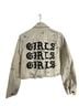 Forever 21 100% Cotton Graphic Ivory Denim Jacket Size M - photo 2